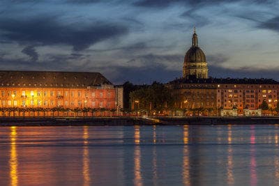 Rhine river at dusk