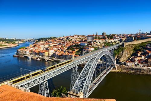 1 week in Europe in the fall | View over Porto and the Luís I Bridge