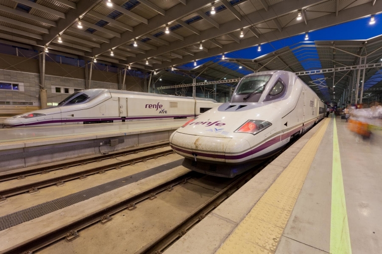 AVE high-speed train at Málaga train station