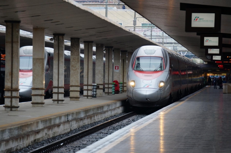 Italian high-speed train in Venice
