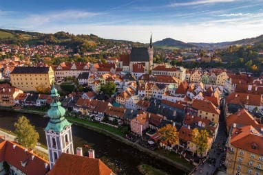 Skyview of Český Krumlov