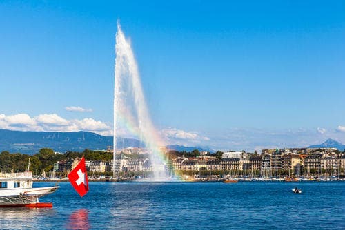 Jet d'Eau at lake Geneva