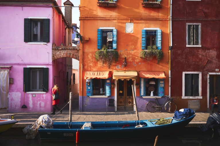Colourful houses in Venice