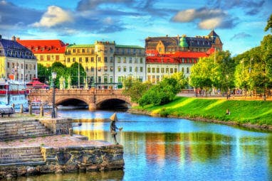 Canal in the historic centre of Gothenburg