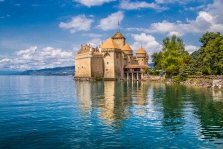 Chillon Castle by Lake Geneva