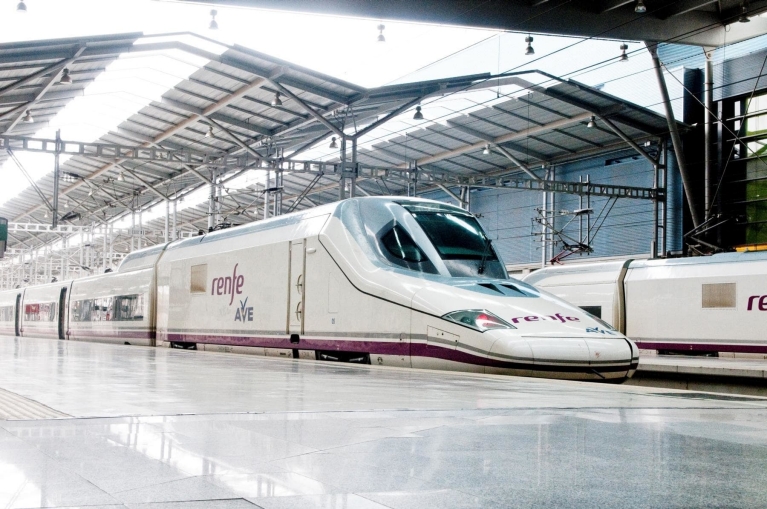 AVE high-speed train at train station