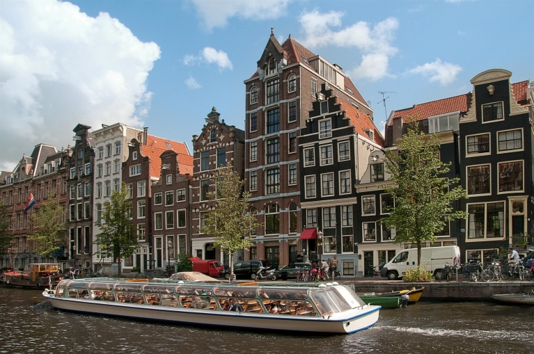 Canal boat in Amsterdam