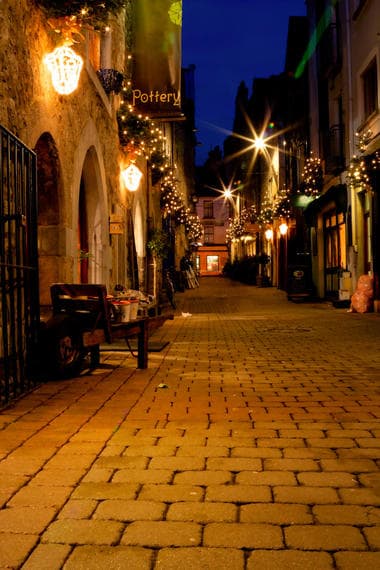 Cobblestone street in Galway