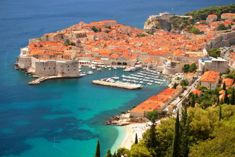 Scenic view of the port of Dubrovnik