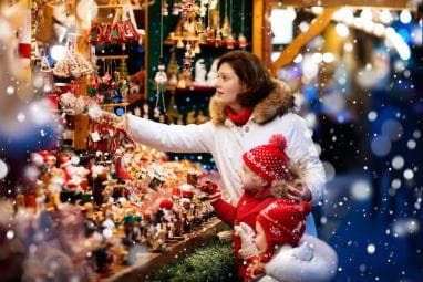 TOP 5 Europe Winter destinations| Mom with kids shopping at Christmas market in Germany