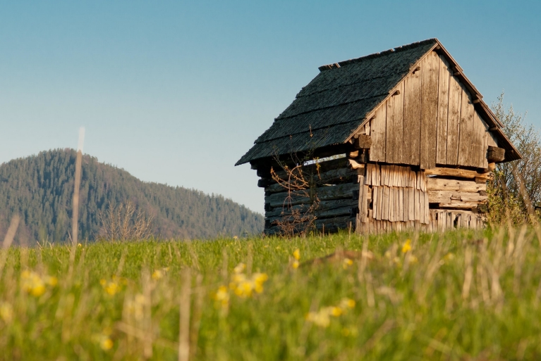 Historical cottage in Vlkolínec, Slovakia
