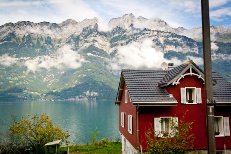 Scenic view from the bus window in Austria