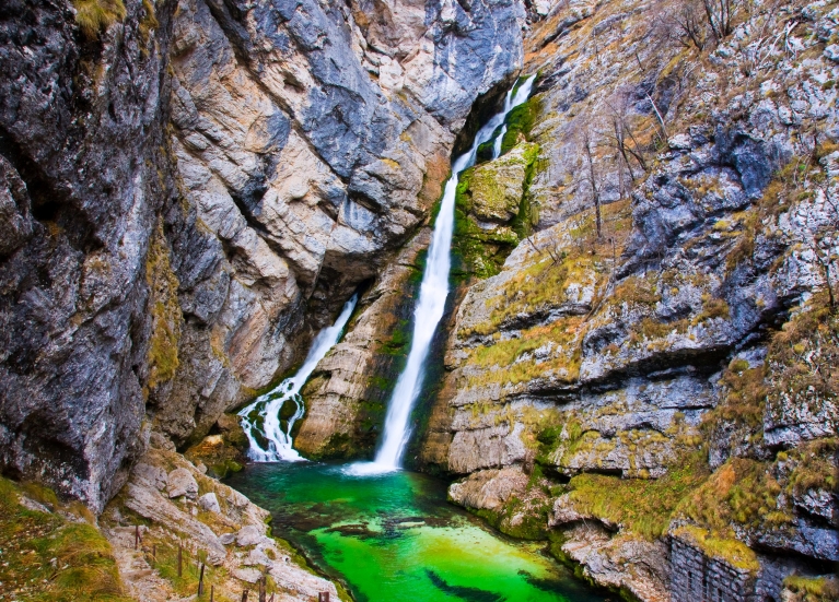Savica Waterfall near Lake Bohinij