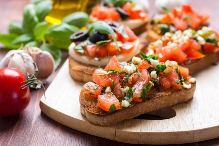 Bruschetta in Rome, Italy