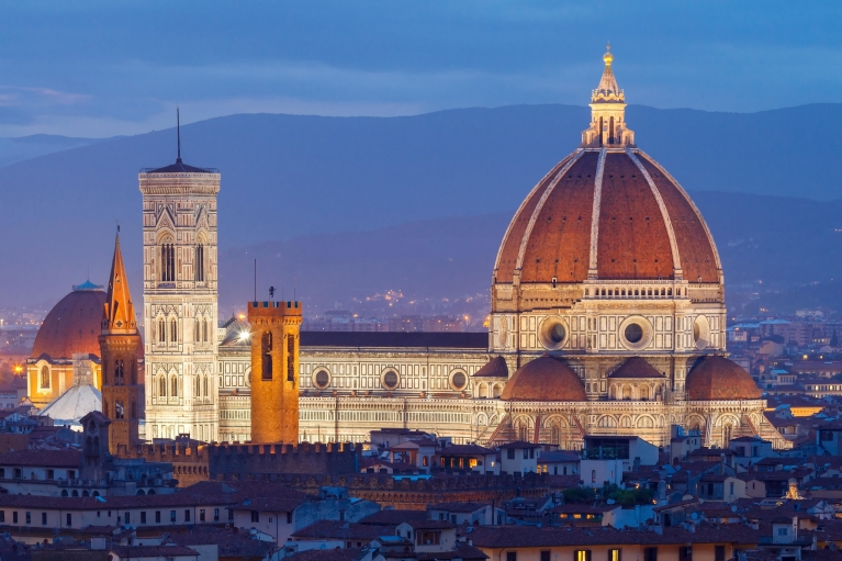 The Duomo in Florence at sunset