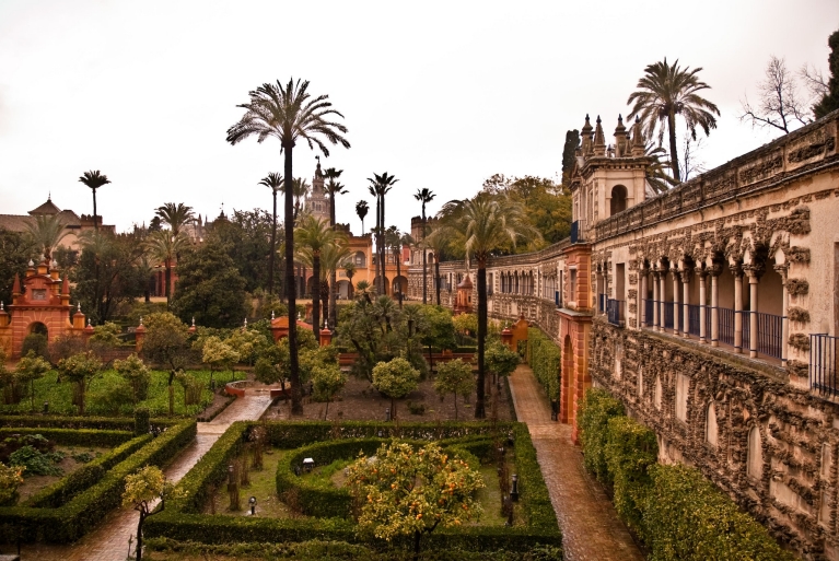 View of the Alcázar gardens