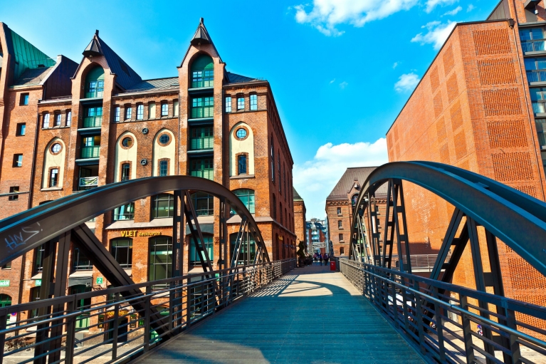 The old Speicherstadt in Hamburg