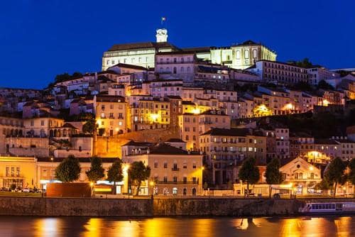 The university of Coimbra at night