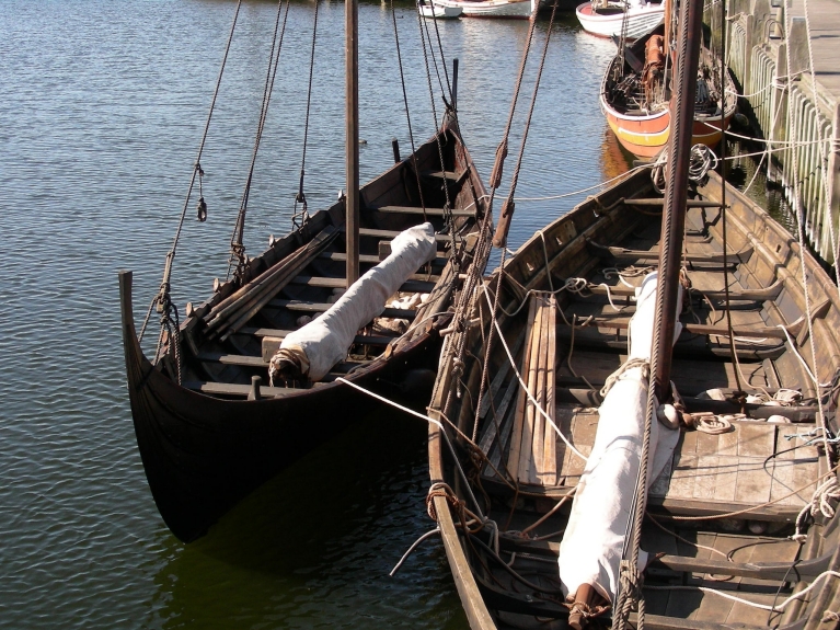 Vikingships in Vikingmuseum, Ribe